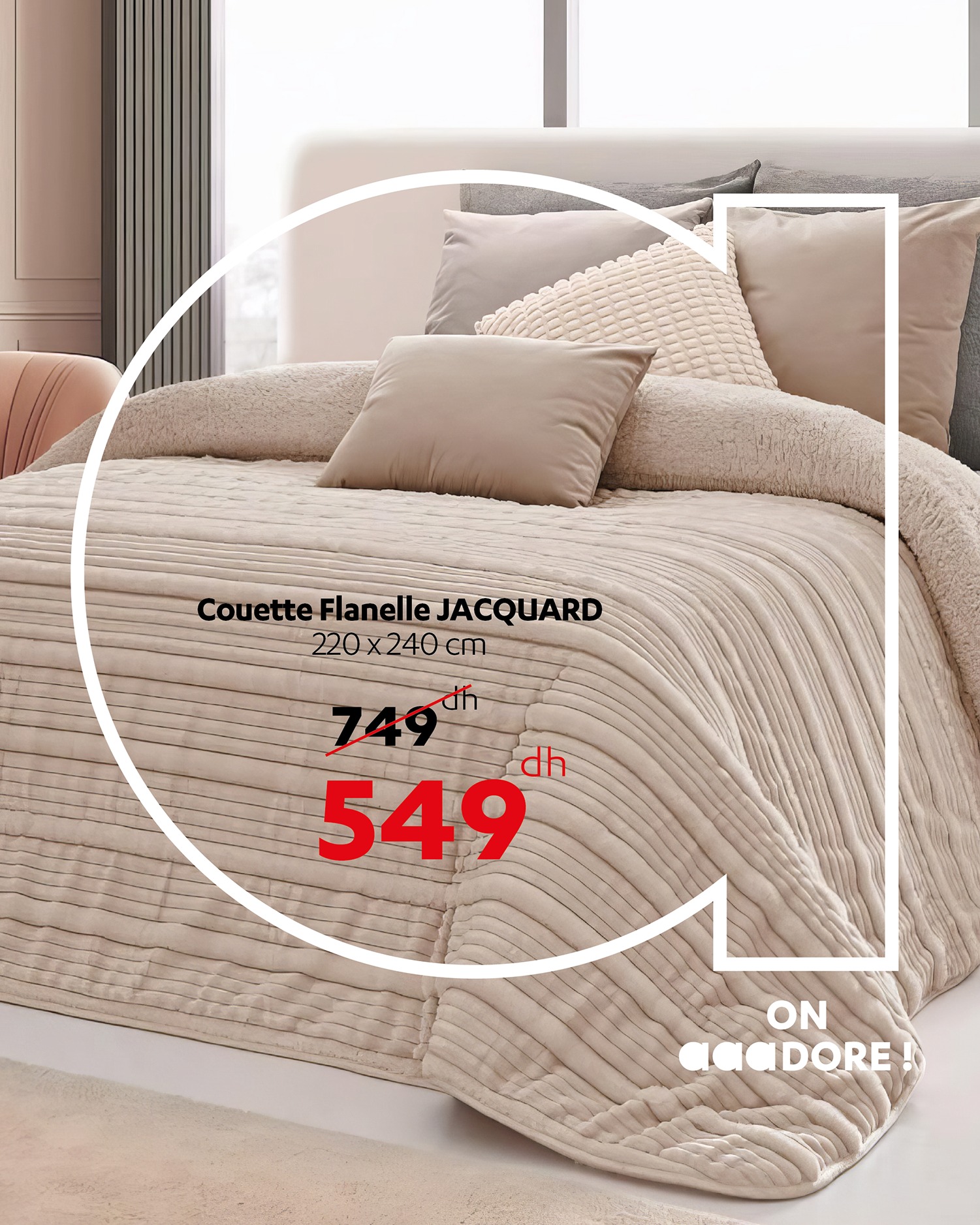 Couette Flanelle JACQUARD - 220 x 240 cm