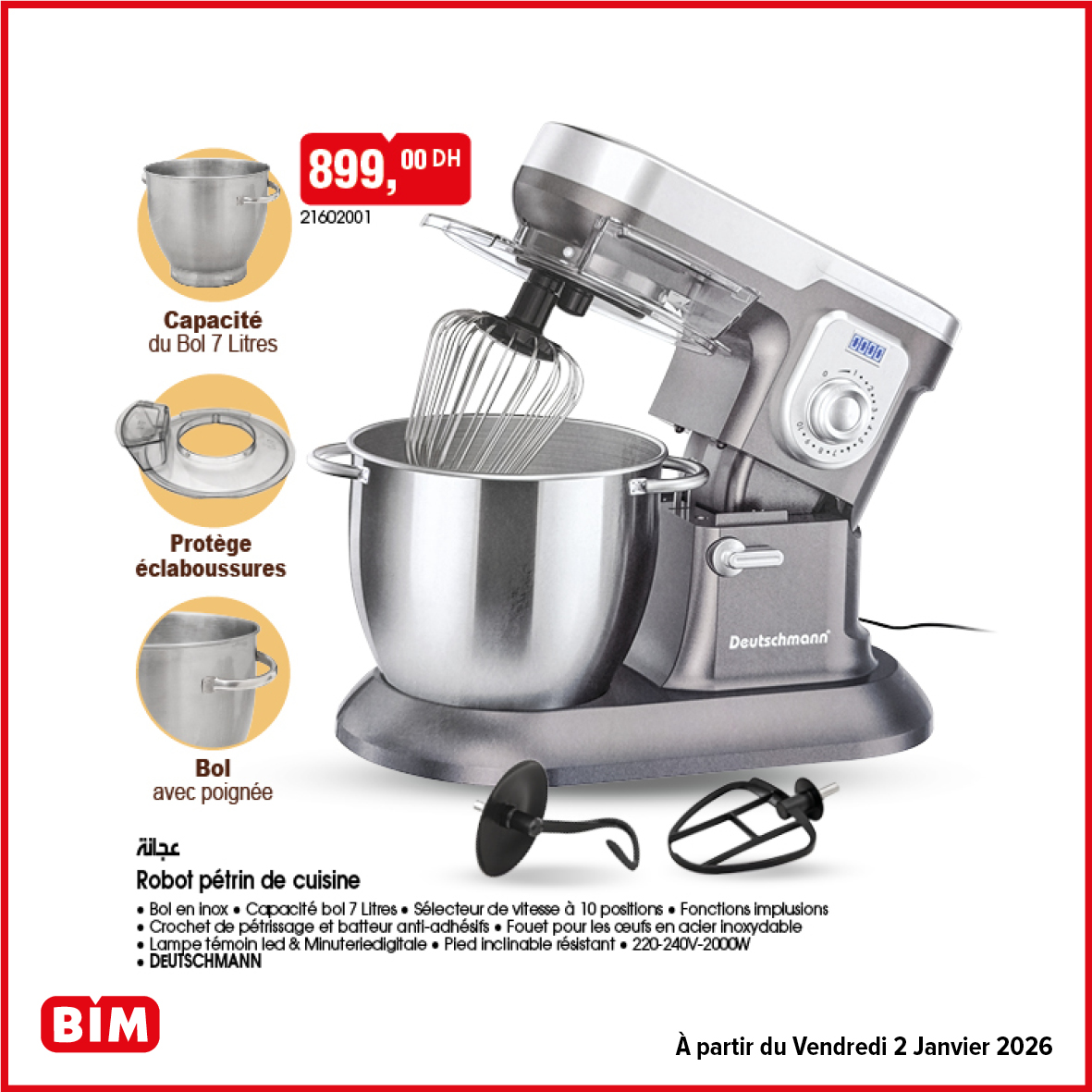 Robot pétrin de cuisine