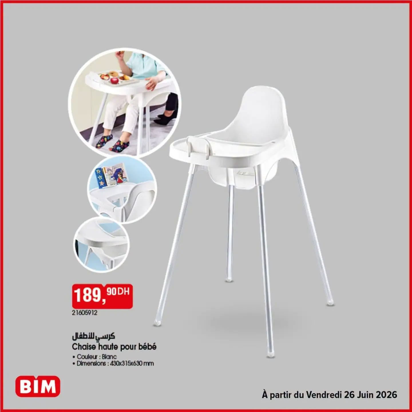 Chaise haute pour bébé blanche
