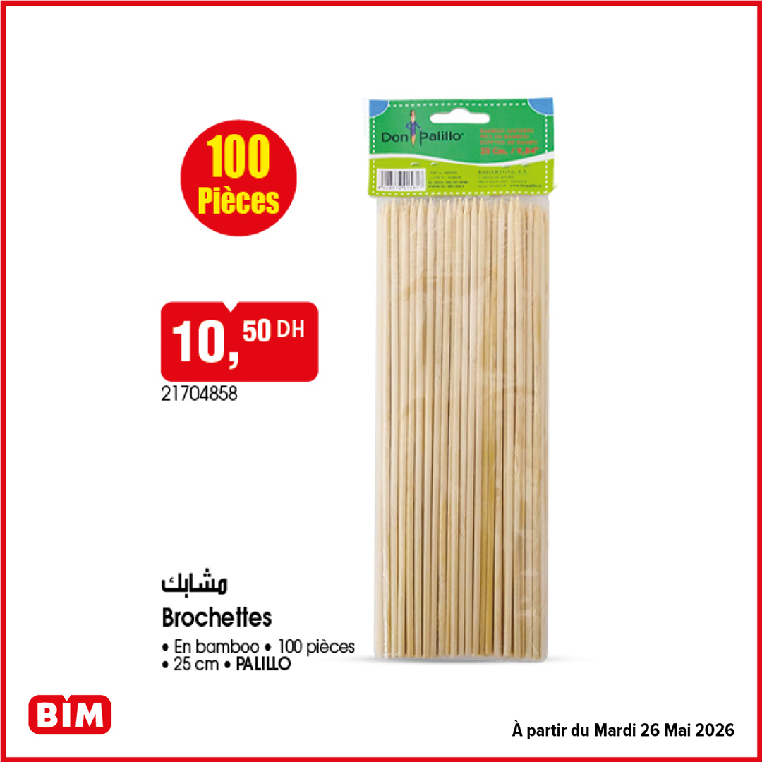 Brochettes bamboo Don Palillo 100 pièces BIM — 10,50 DH