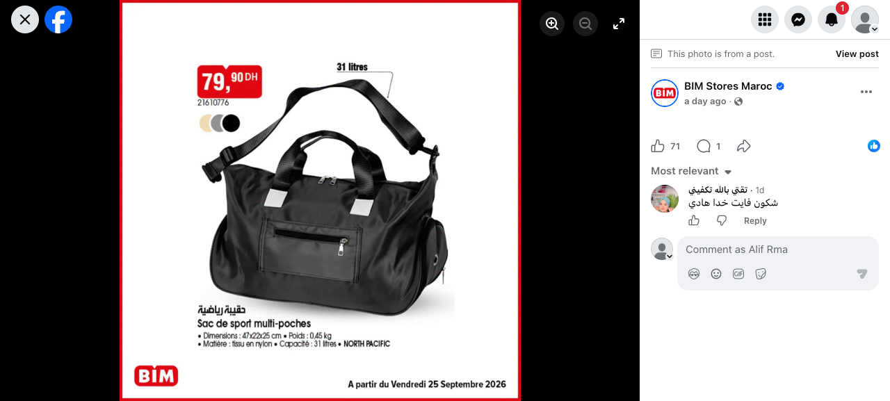 Sac de sport multi-poches NORTH PACIFIC 31 litres