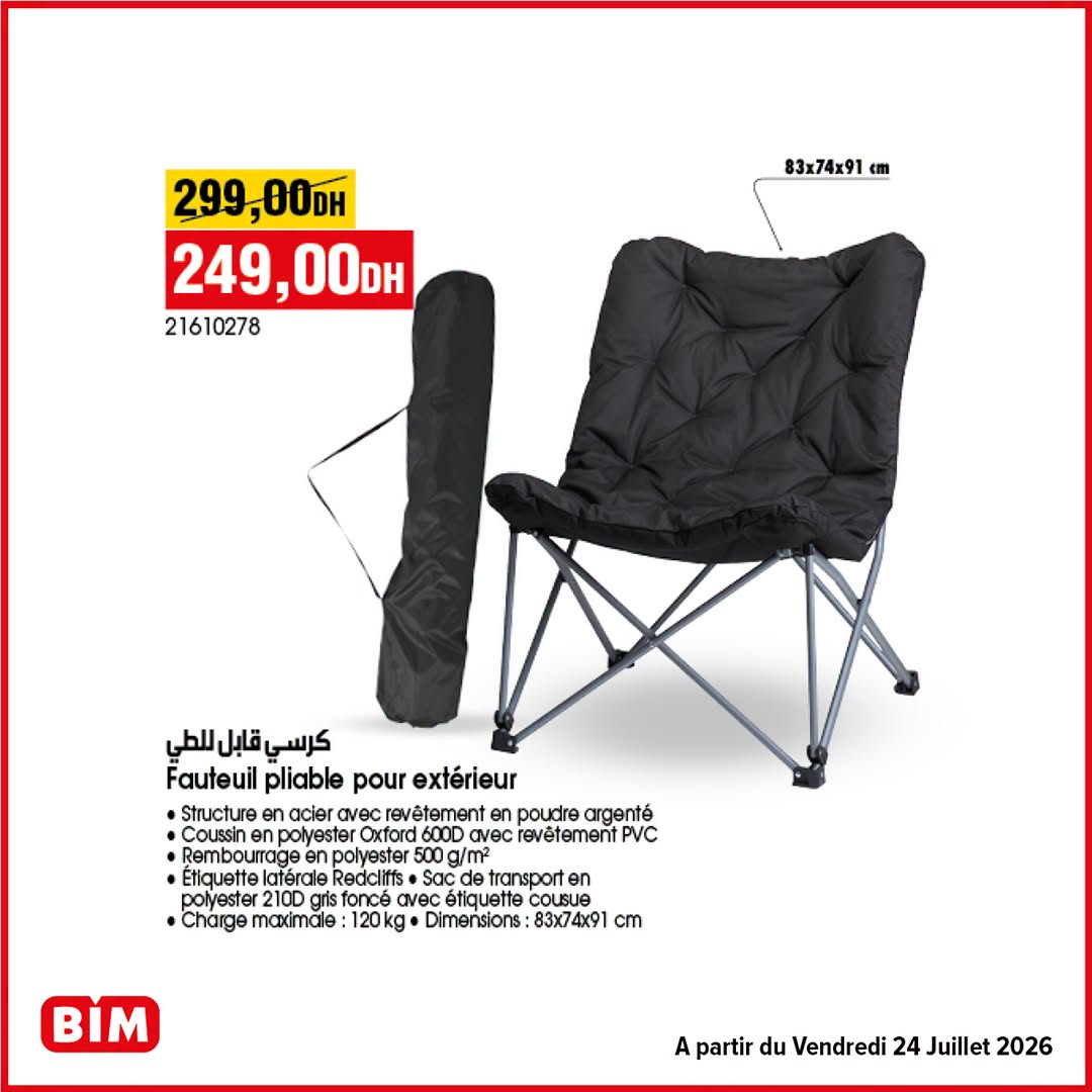 Fauteuil pliable pour exterieur BIM