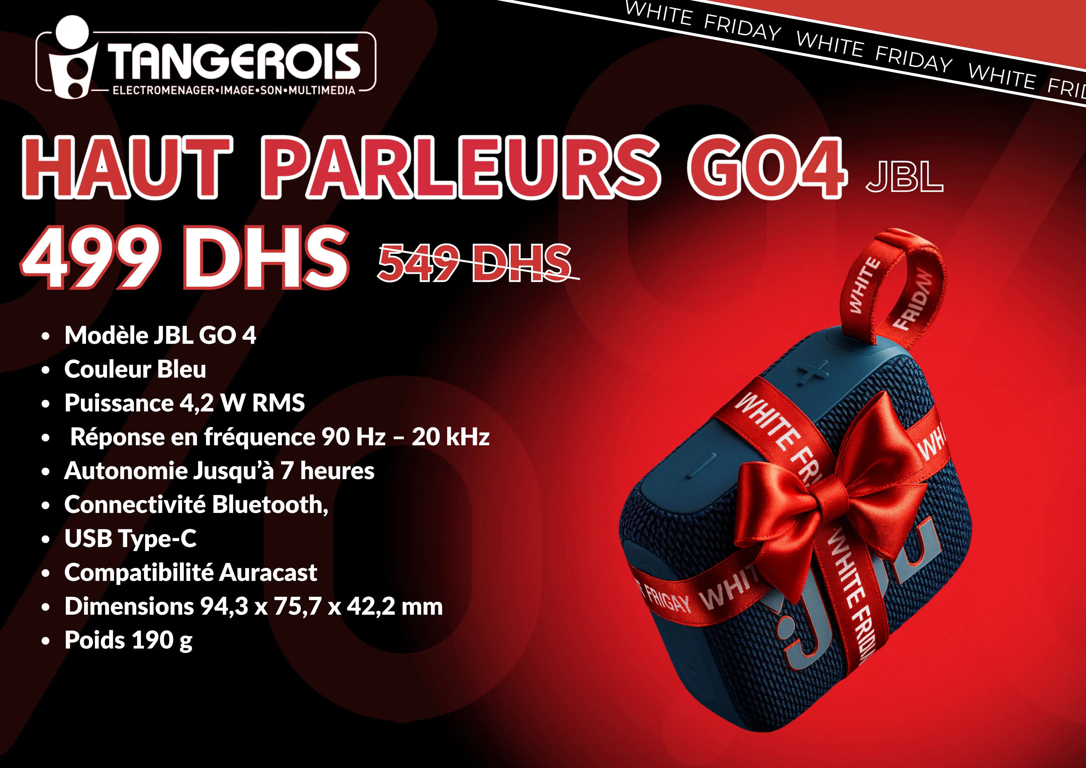 Haut Parleurs GO4 JBL - WHITE FRIDAY